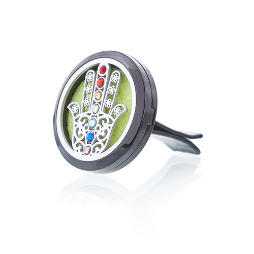 Car Diffuser Kit Pewter- Hamsa - 30mm