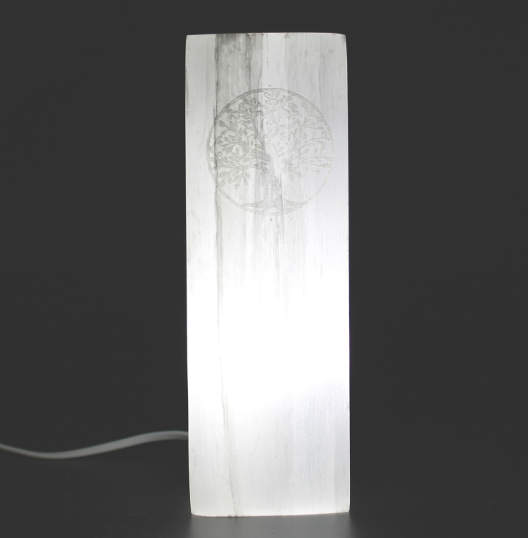 Selenite Block Lamp 25cm - Chakra Lamp