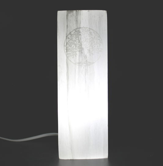 Selenite Block Lamp 25cm - Chakra Lamp