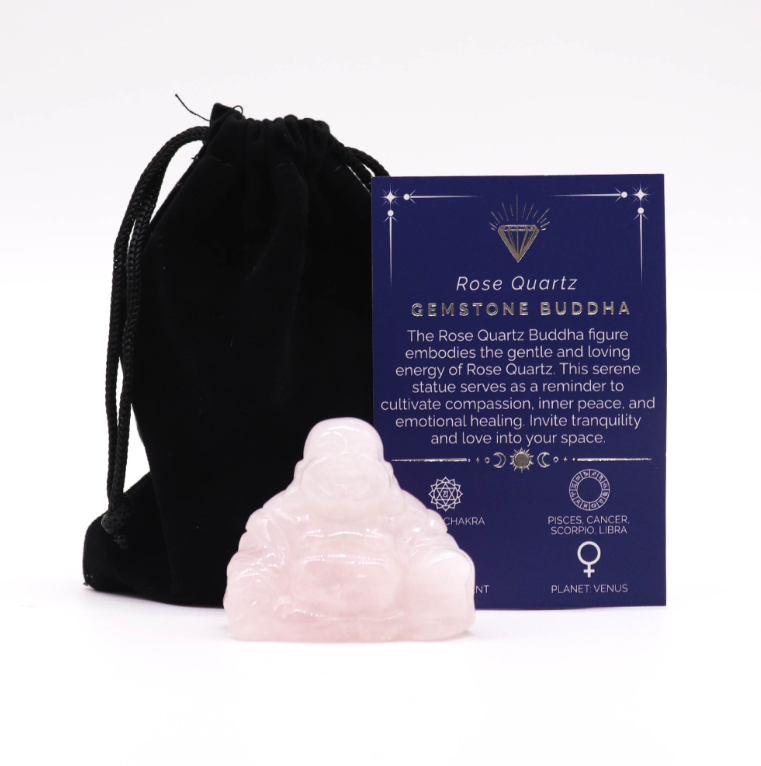 Large Gemtsone Buddha – Rose Quartz