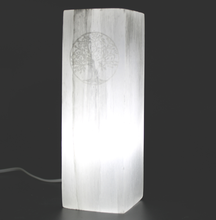 Selenite Block Lamp 25cm - Chakra Lamp