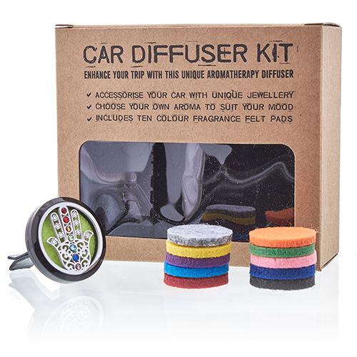 Car Diffuser Kit Pewter- Hamsa - 30mm